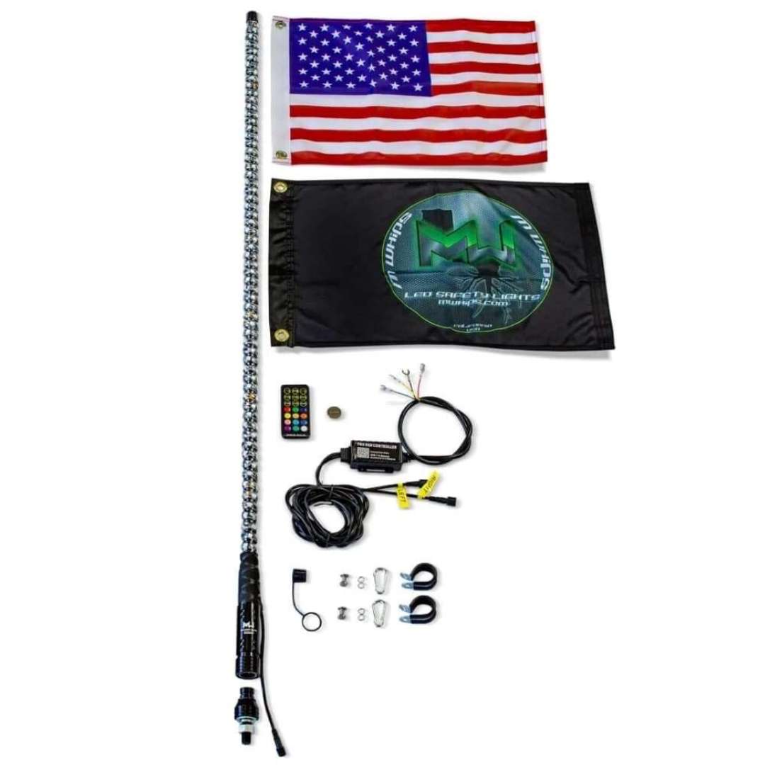 3ft Bluetooth LED Flag Pole Whip - 22OFFROAD